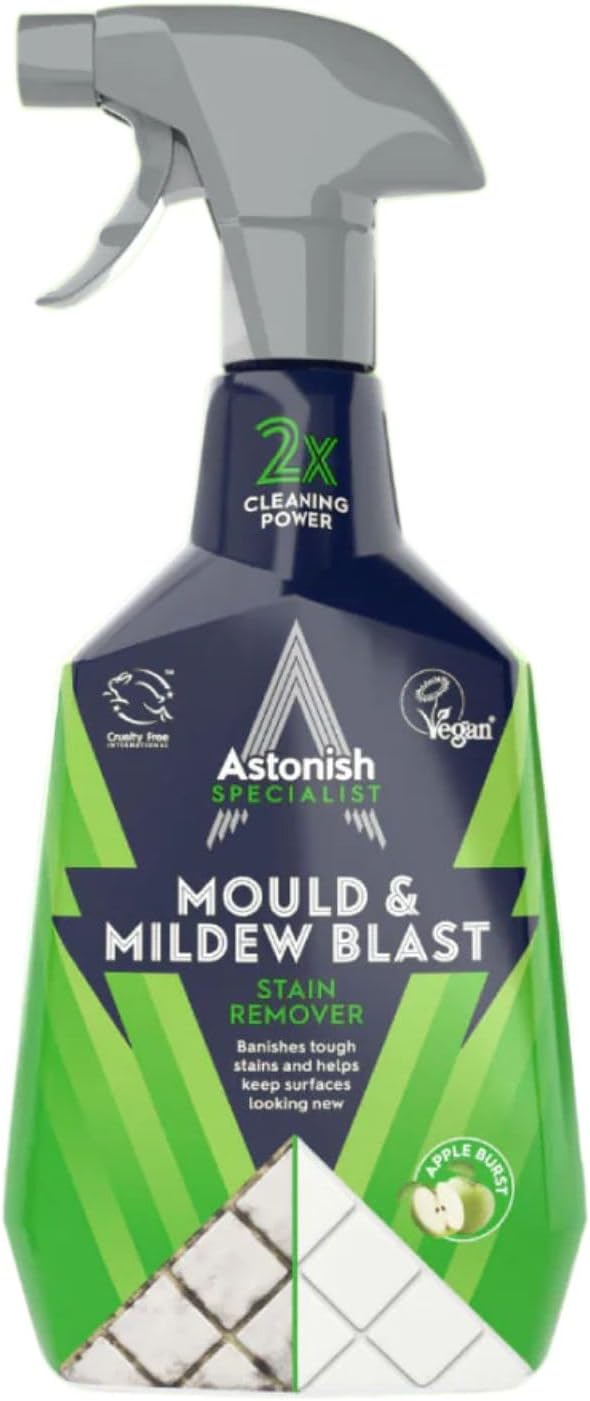 Astonish Apple Burst Household Cleaner - Shower Curtain, Shower Door, Bathroom Tiles - Hard Water Stains, Rust & Calcium Bathroom Cleaner - No Scrub, Cruelty Free Cleaning Supplies, 750ml Bottle
