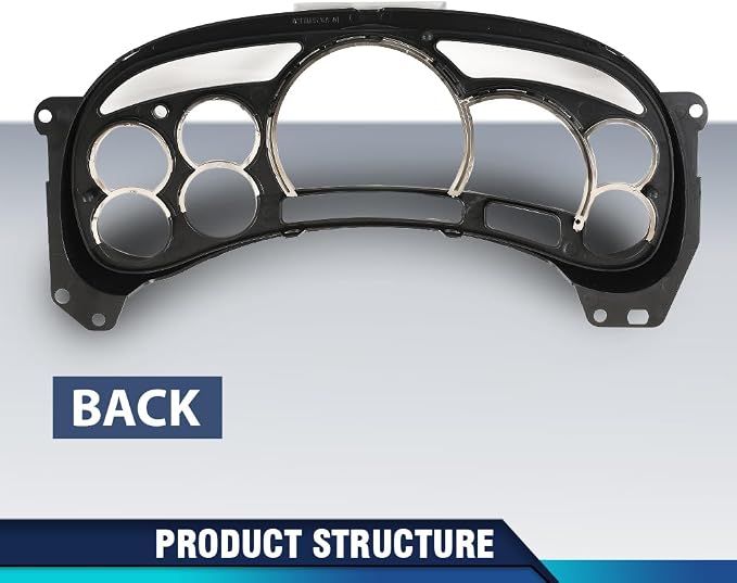 PIT66 Instrument Gauge Cluster Lens Cover Chrome Rings Compatible with Chevy Silverado Avalanche Tahoe GMC Sierra Yukon Suburban 2003-2006 12240394 Dash Bezel Trim