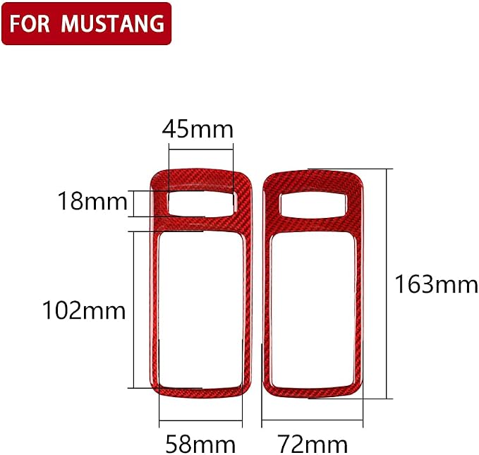 Real Carbon Fiber Trim for Ford Mustang Accessories | for 2009 2010 2011 2012 2013 2014 Inner Door Handle Bowl Frame Cover Interior Thick Overlay Decal