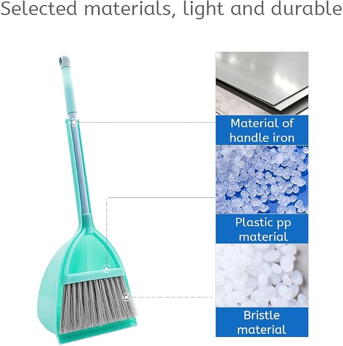 Small Broom and Dustpan Set, Household Mini Broom and Dustpan Set, Mini Broom and Cleaning Set Suitable for Various Small Areas. (Blue)
