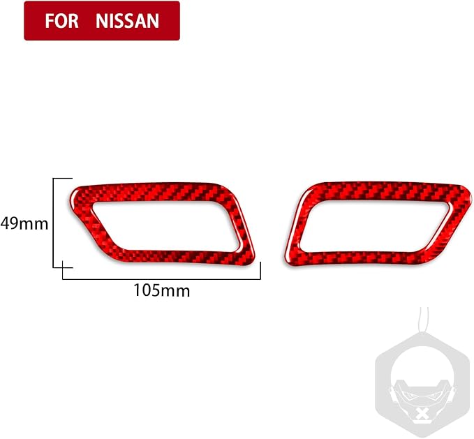 Red Real Carbon Fiber Trim for Nissan Rogue Accessories | for 2014-2020 / Rogue Sport 2017-2022 Dashboard Air Outlet Vent Sticker Interior Thick Overlay Decal