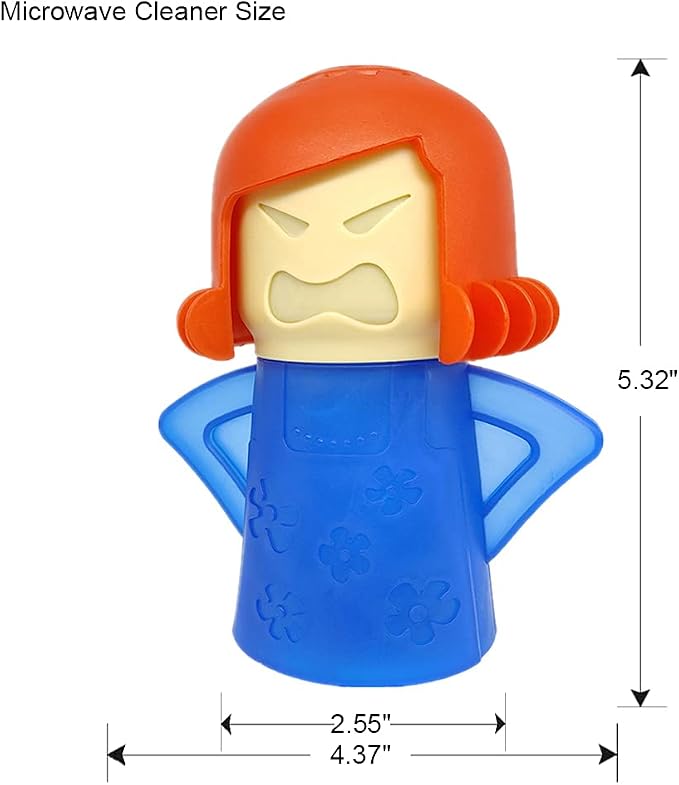 Asltw Angry Mom Microwave Oven Steam Cleaner, Clever Mama Microwave Cleaner, the Fun and Easy Way to Steam Clean Your Microwave, Cut Cleaning Time by Half (Blue)