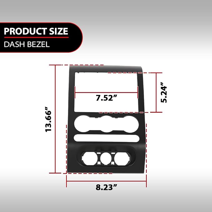 DOTCOM Dash Cover Dash Bezel Trim Dash Panel Cover Fit Ford F150 2004-2008 | 4L3Z-1504302-AAA,Black