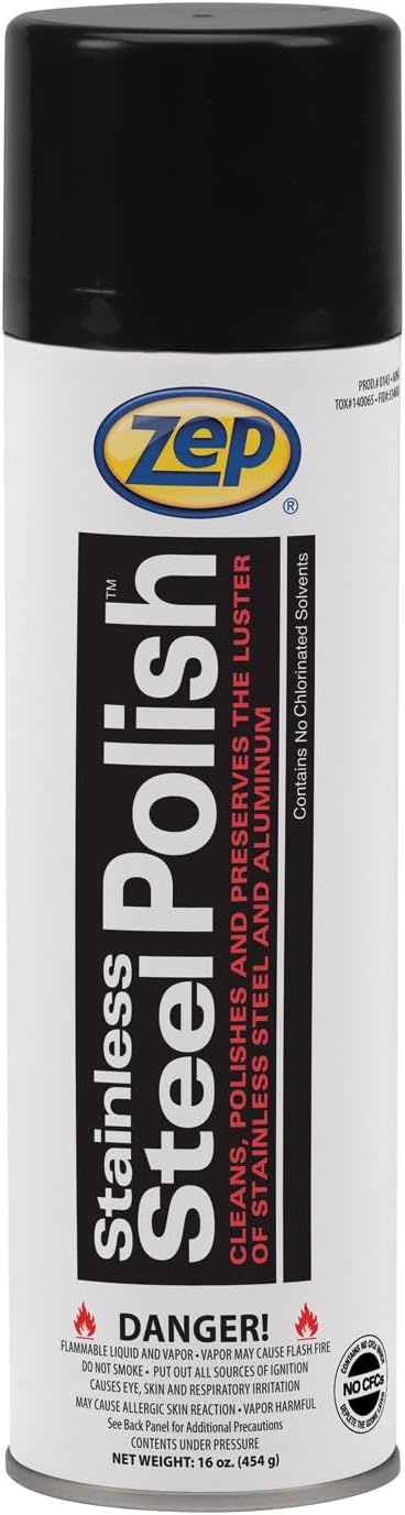 Zep Stainless Steel Cleaner - 16 oz (Case of 12) 14301 - Pro Cleaner