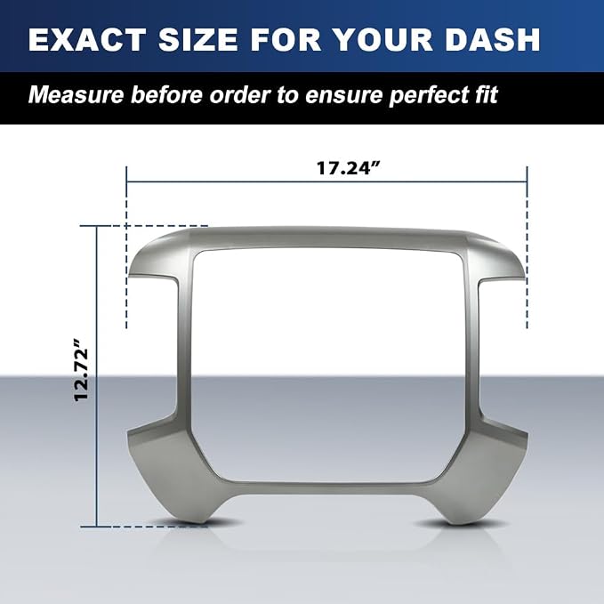 PIT66 Dash Bezel Panel Trim Fit Chevy Silverado GMC Sierra 2014-2020 | Dash Center Control Bezel Panel Fit Chevy Silverado GMC Sierra 1500 2014-2019/Fit Silverado Sierra 2500HD 3500HD 2014-2020