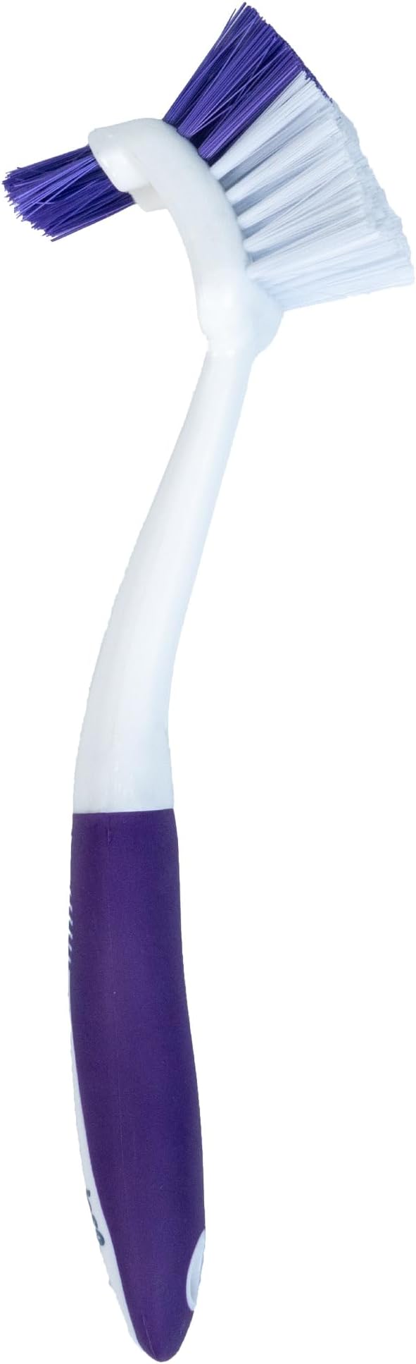 Fabuloso Long Tile Brush with Spot Scrubber, White and Purple, 11 Inch
