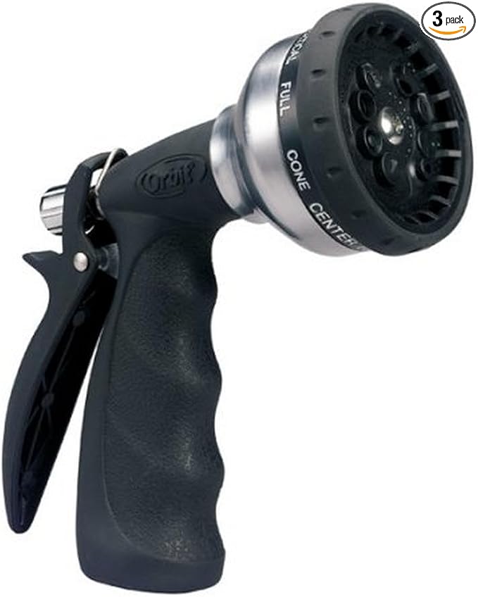 3-Pack Orbit Ultra light 10 Spray Pattern Nozzle, Garden Hose Yard Water Pistol 58339N