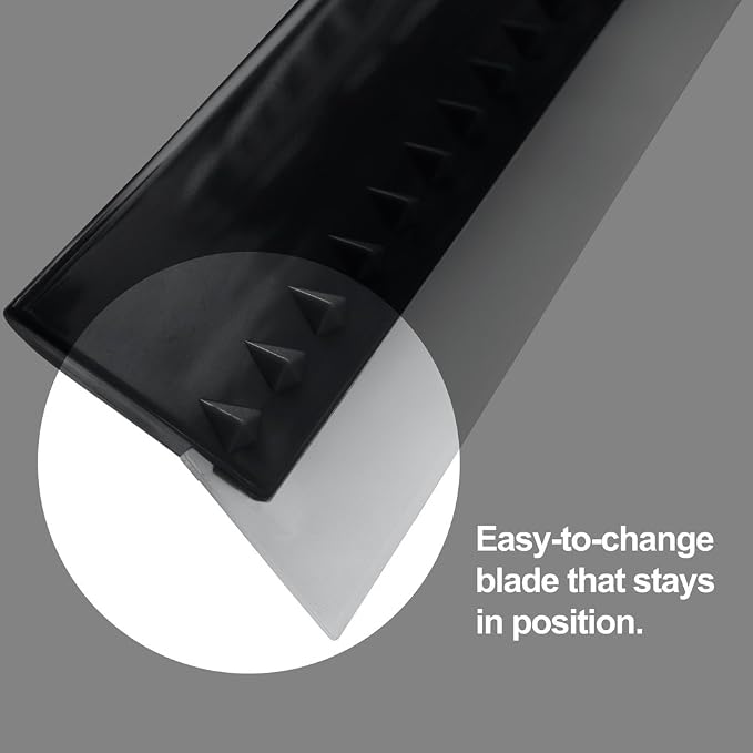 Squeegee for Shower Door, Car Windshield, and Glass Window - 2 Extra Silicone Replacement Blades - Foam Handle - Black | 2 extra silicone replacement blades, foam grip handle – streak-free clean for shower, car & windows