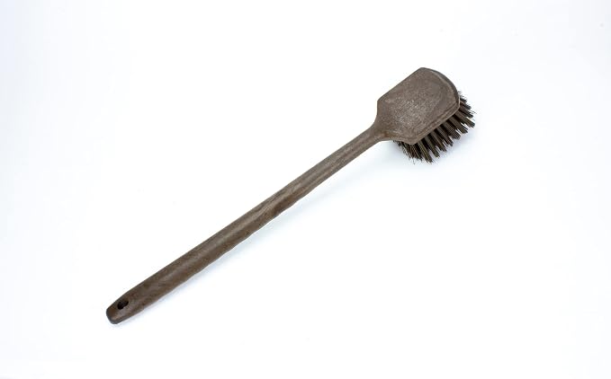 SPARTA 20" Floater Scrub Brush with Long Handle, Oil-Resistant Polyester Bristles, Multiple Trim Angles, Foam-Injected Polymer Block, Commercial Cleaning Tool, Brown