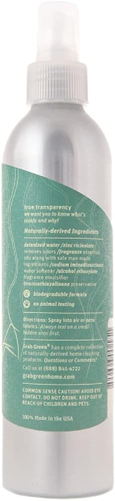 Grab Green Room and Fabric Freshener Spray, Vetiver, 3 x 7 oz Bottles | Plant & mineral-based, Odor Eliminator, Naturally derived, Made in USA
