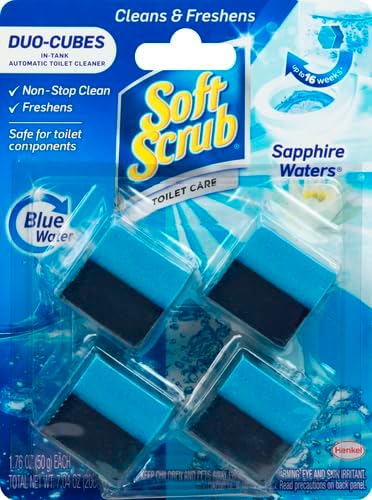 Soft Scrub In-Tank Toilet Cleaner Duo-Cubes, Sapphire Waters, 4 Count (Pack of 7)