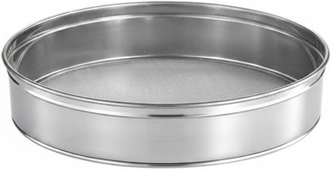 Flour Sieve Stainless Steel Mesh Sifter Round Strainer Colander Fine Filtering Achieves Smooth Mixtures Suitable for cake making pastry prep icing sugar everyday, 15cm