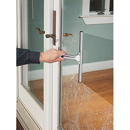 Unger Professional 8” Stainless Steel Window & Glass Cleaning_Squeegee - Cleaning Supplies, Heavy Duty Squeegee for Window Cleaning, Streak Free Results (Pack of 10)