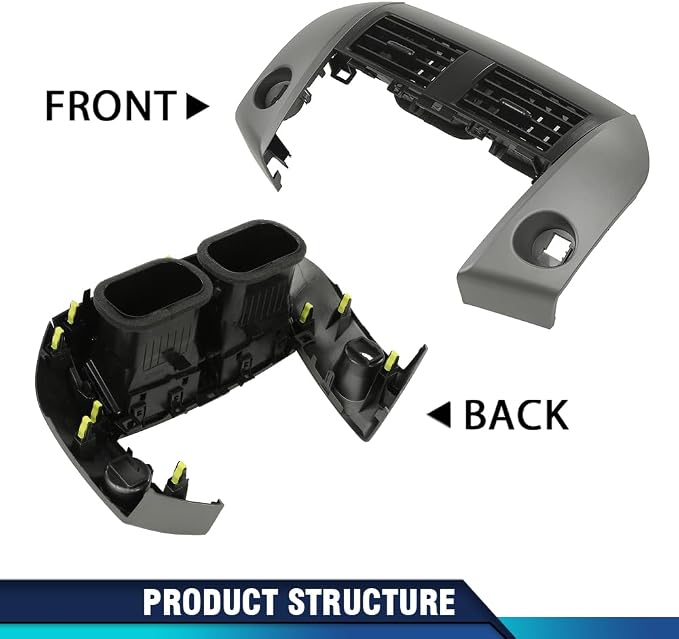 PIT66 Center Dash Air Vent Bezel Black Fit Toyota Rav4 2006-2012 | Center Dashboard A/C Heater Air Vent Cover Trim, 55670-42060-B0, Direct Replacement Dash Vent Bezel Fit Toyota Rav4 2006-2012