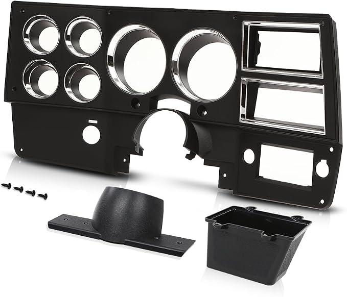 PIT66 Dash Bezel Storage Box Fit Chevy GMC Truck Blazer 1984-1987 | Black Dashboard Panel with Storage Compartment Fit Chevy GMC Truck Blazer Suburban 1984-1987 Without A/C&Wiper Switch Hole
