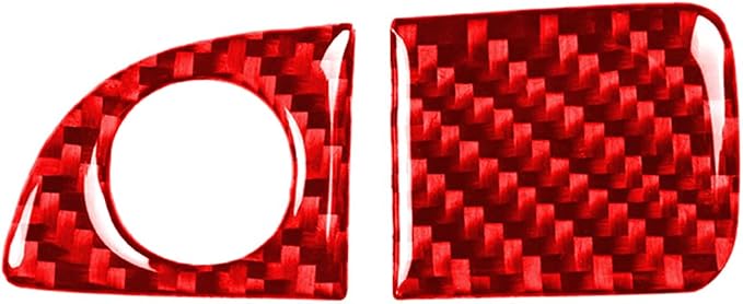 Glove Box Handle Trim Fit for Dodge Charger/Chrysler 300 2011-2023 | Real Carbon Fiber | Accessories | Passenger Side Glove Box Handle Trim Stickers | Thick Overlay | Self-adhesive | Red