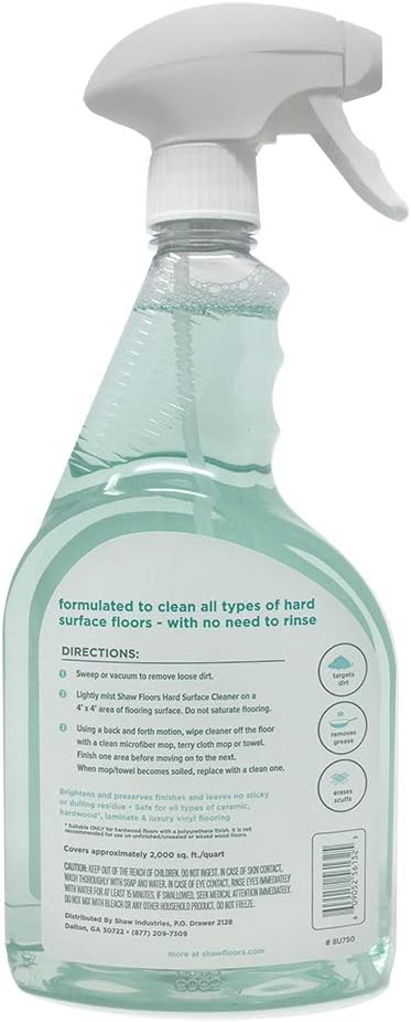 Shaw Floors Hard Surface Floor Cleaner for Ceramic Laminate Hardwood and Luxury Vinyl 32oz Spray