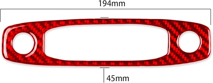 Red Real Carbon Fiber Trim for Tesla Accessories | for Model 3 2017-2022 / Model Y 2020-2024 Front Roof Warning Light Button Frame Sticker Interior Thick Overlay Decal