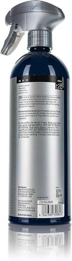 KOCHCHEMIE - Speed Glass Cleaner - Prosumer Line - Car Window Cleaner - 750ml