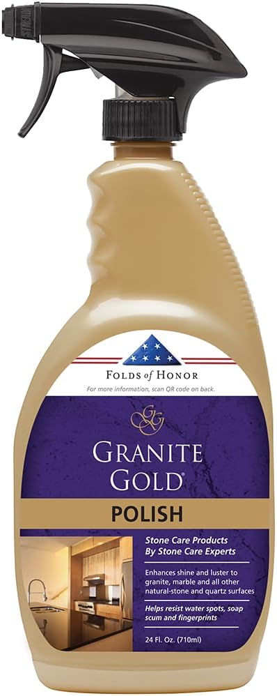 Granite Gold Daily Cleaner 32oz & Polish Spray 24oz for Granite, Marble, Quartz & Natural Stone Surfaces