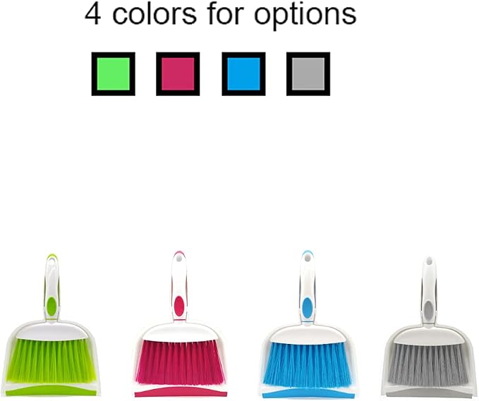 Mini Broom and Dustpan Set-Mini Whisk Set for Desk, Housekeeping, Office, Kitchen, Pet Nest, etc.,Daily Cleaning Necessity Plastic Mini Dustpan Set (Blue)