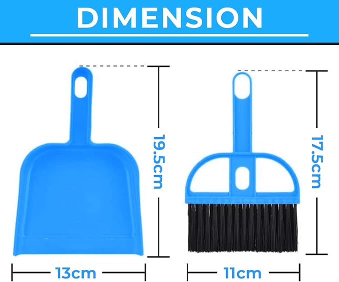 Mini Broom and Dustpan Set - Compact Cleaning Kit for Home, Car, Camping, Small Spaces, Pet Cleanup, and Travel - Durable Small Broom and Dustpan Set Mini - Green Broom