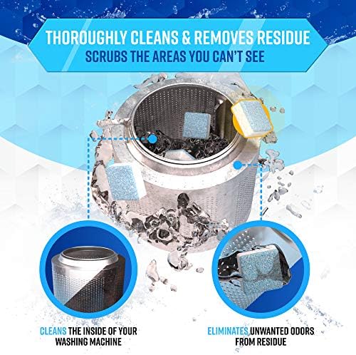 ACTIVE Washing Machine Cleaner and Mold Stain Remover - Includes 24ct Washer Cleaning Tablets and 7oz Mildew Stain Remover Gel