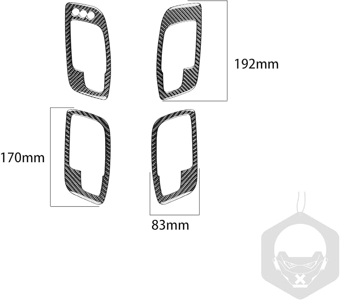 Real Carbon Fiber Trim for Dodge Charger Chrysler 300 Accessories | for Charger 2011+ Chrysler 300 2011-2023 Door Handle Sticker Interior Thick Overlay Decal - B