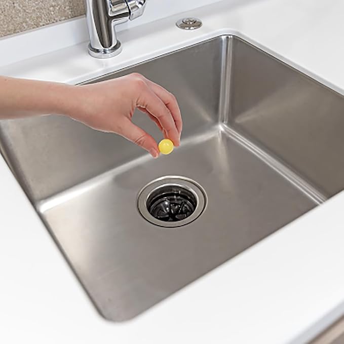 Clorox Garbage Disposal Cleaner and Deodorizer Beads, Lemon-Scented 2-Pack (20 count), freshener for sinks and drains, degreases and cleans disposals