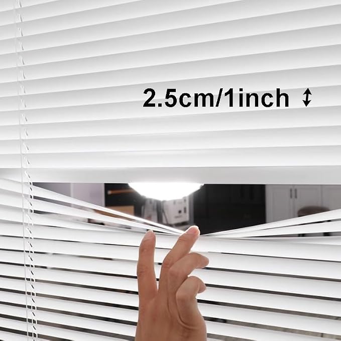 Aluminum Mini Blinds, 1" Metal Slat Venetian Blinds, 28" 32" 36" 42" 48" 56" 64" 68" Light Filtering Horizontal Window Blind & Shades, Privacy Screen, Home Office Blackout Shutters(Black)
