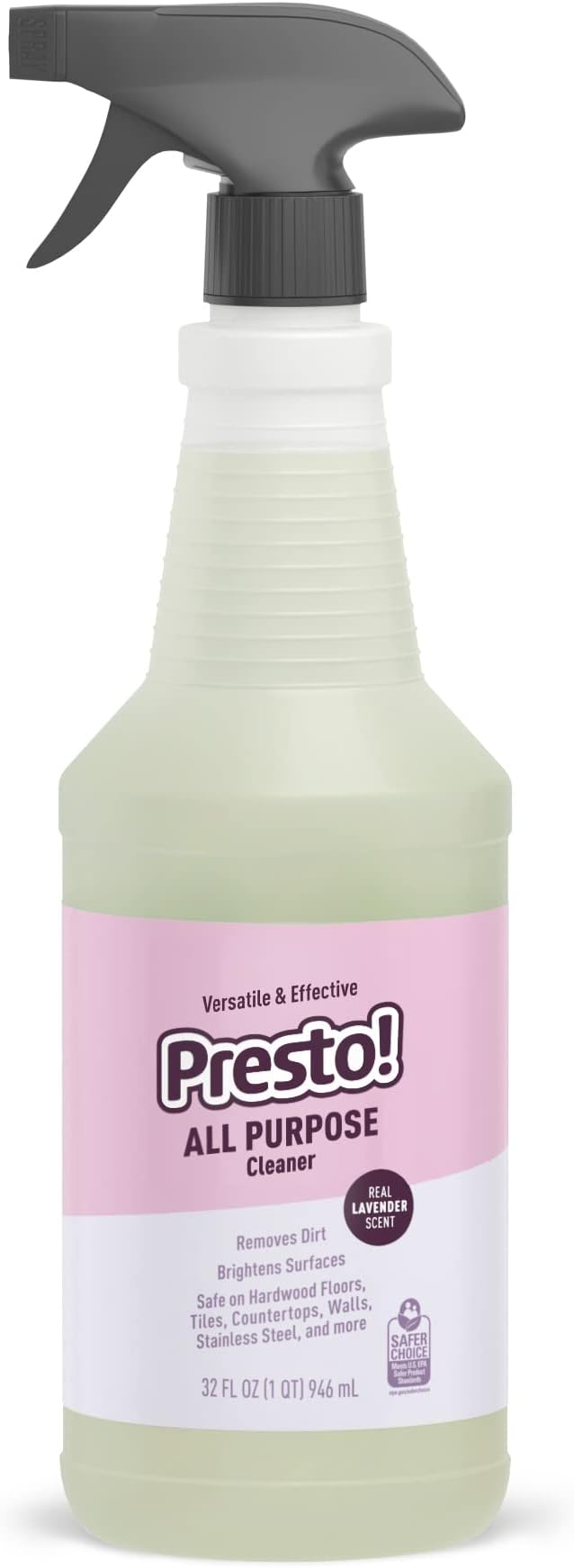 Amazon Brand - Presto! All Purpose Cleaner, Lavender Essential Oil Scent, Streak-Free Formula, 32 fl oz, 2-Pack