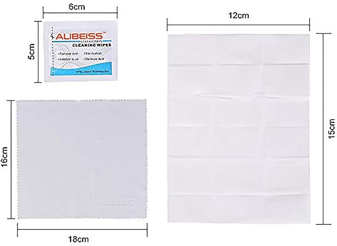 Pre-Moistened Lens Wipes ALIBEISS Screen Wipes for Glasses, Camera,Tablets, Smartphone, Screens and Other Delicate Surfaces,Pack of 100