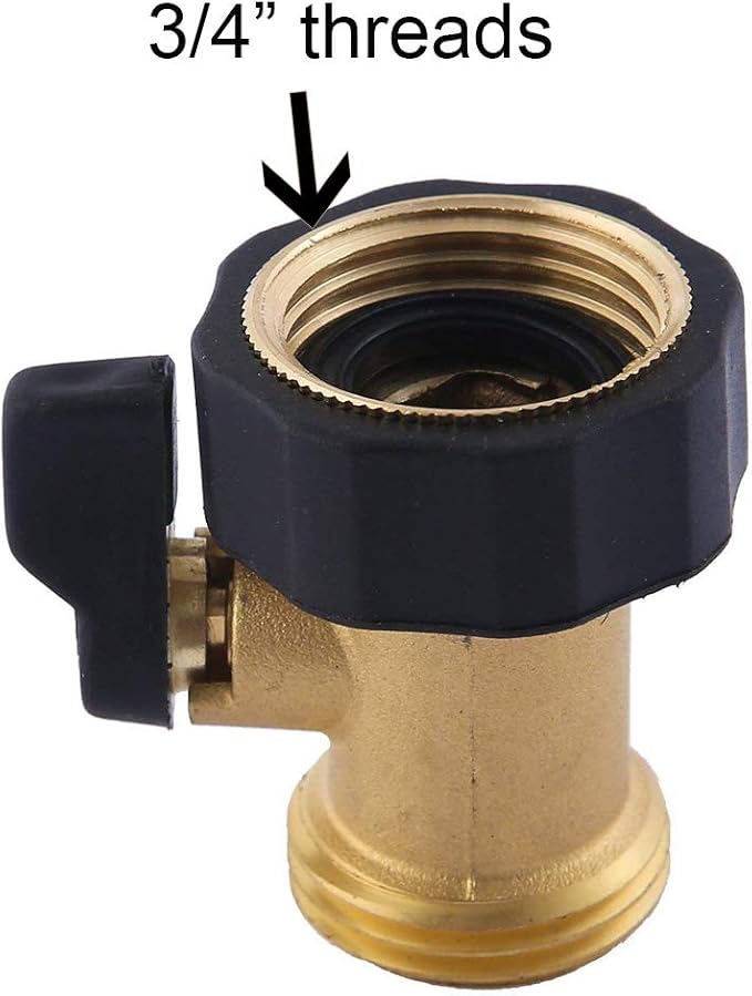 HQMPC Heavy Duty Brass Shut Off Valve Garden Hose Shut Off Valve Garden Hose Connector (2PCS) +4 Extra Pressure Washers