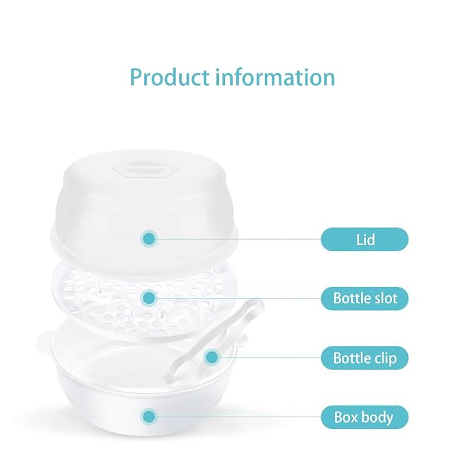 Microwave Steam Cleaner - Bottle, Heat-Resistant Cleaning Container, Lightweight Household Tool, Safe Food-Grade Material, Efficient Sterilizer Box | for Infant Feeding Accessories