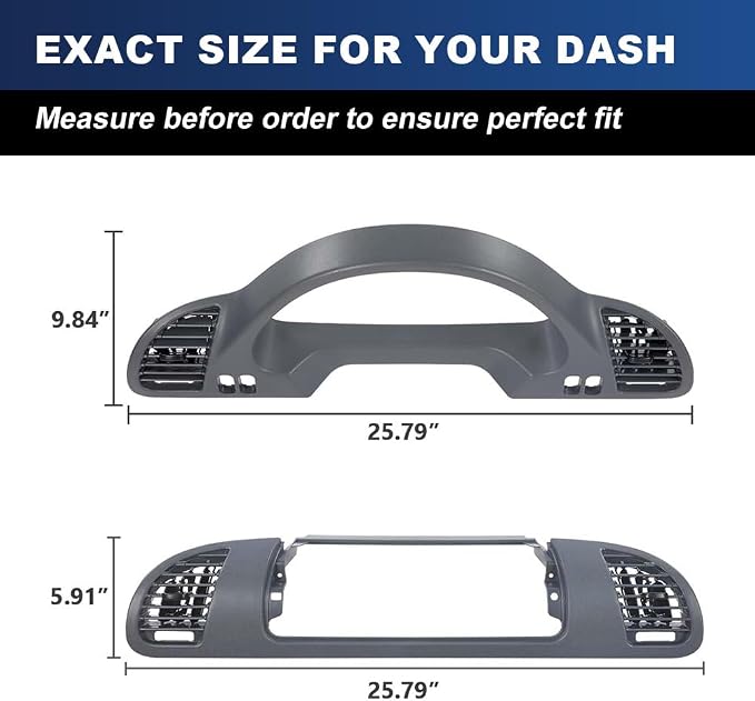 PIT66 Dash Panel Bezel With A/C Nozzle RH Passenger Side & LH Driver Side Compatible with 2002-2006 Dodge Sprinter 5104261AA 5104262AA Dash Board Cover