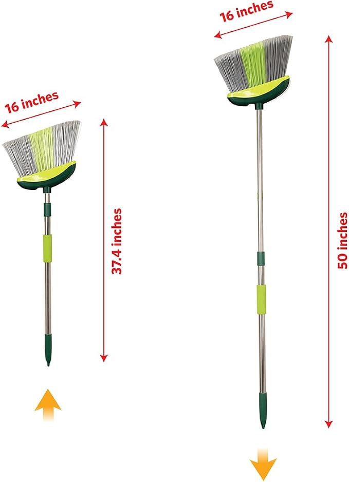Pine-Sol Broom & Mop Cleaning Set - All-in-One Floor Cleaning Kit with Angled Broom and Dustpan, Twist & Microfiber Mops, Mini Dustpan with Brush, and Wall Mount Storage Rack - 7 Pieces