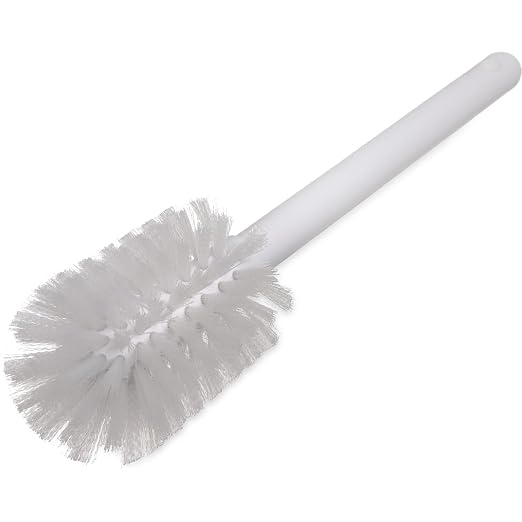SPARTA 11" Nylon Dish Brush with 2.75" Round Head, Wide-Mouth Bottle and Bowl Cleaning Brush, Commercial Kitchen Use, White