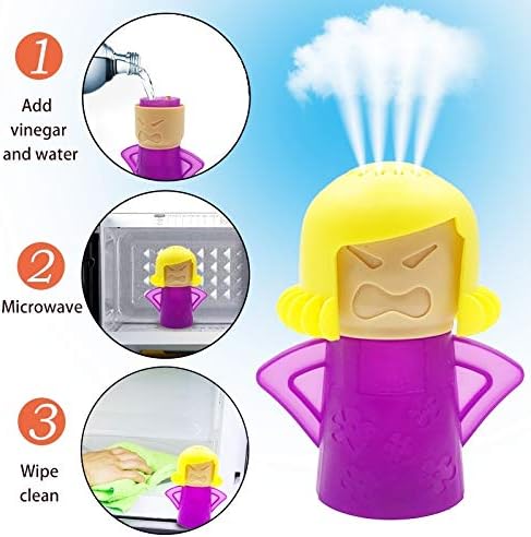 OIF Angry Mama Microwave Cleaner Angry Mom Microwave Oven Steam Cleaner Easily Cleans the Crud In Minutes. Steam Cleans With Vinegar and Water for Home or Office Kitchens-Purple
