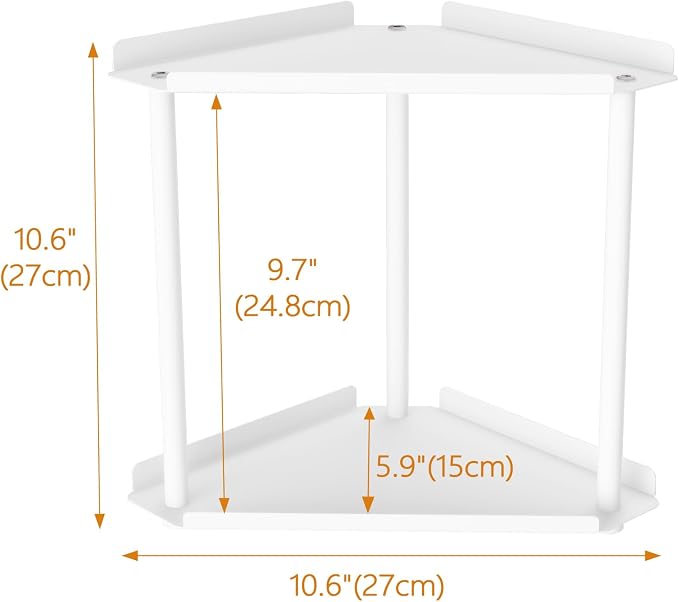 Jesginboo 2 Tier Bathroom Counter Organizer, Vanity Organizer Corner Shelf | Skincare, Makeup Countertop Organizers, Kitchen, Bathroom Counter Storage, White