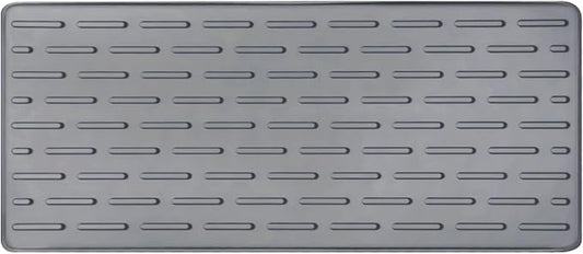 Silicone Coffee Mat, 16"X7" Heat-Resistant,Eco-friendly,Hygienic Drying Pad,Leak-Proof and Non-Slip,Removable Silicone Mat with Concave and Convex Design,（Gray 16X7）