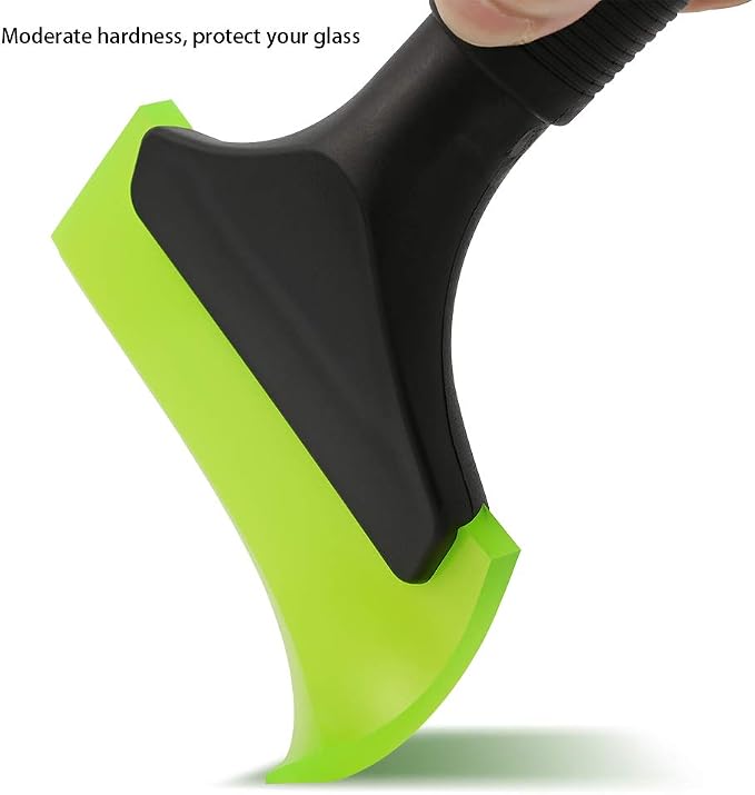 FOSHIO Small Squeegee with 5 Inch Green Rubber Blade Mini Wiper Window Tinting Tools for Mirror Glass Window Cleaner with Non-Slip Handle, 2 Pack