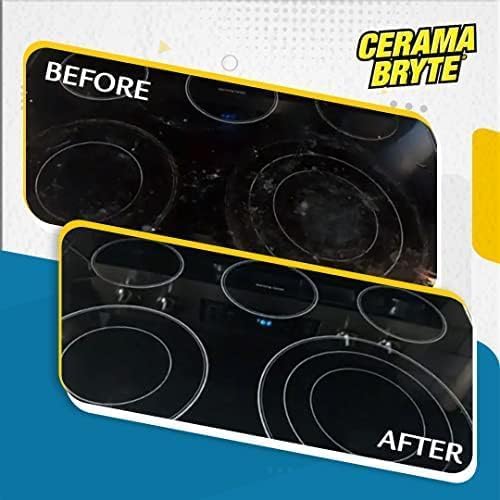 Cerama Bryte Glass Cooktop Cleaner Bundle, 18 oz Bottle & 10 Pads