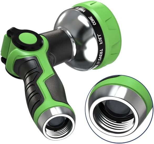 Hose Nozzle 10 Adjustable Patterns Garden Hose Nozzle Premium High Pressure Water Hose Nozzle with Thumb Control Design Hose Sprayer Nozzle for Garden & Lawns Watering, Cleaning, Pets & Car Washing