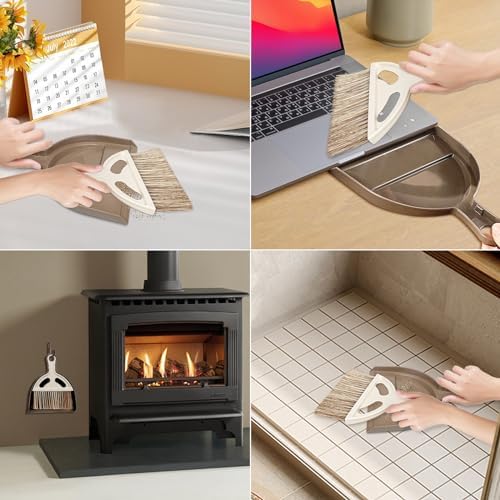 Small Mini Hand Broom Dustpan : Small Broom and Dustpan Set, Mini Broom and Dustpan Set, Mini Dustpan and Brush Set for Cat Litter, Kitchen, Tables, Countertops, Cars, etc.