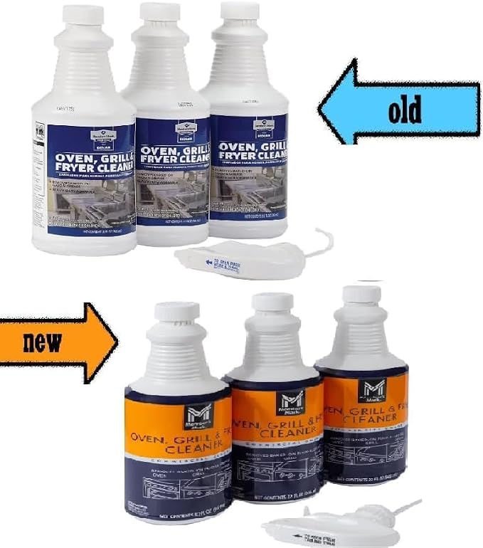 Oven, Grill & Fryer Cleaner with Stainer Value Pack (32 oz, Pack of 3) – Heavy-Duty Commercial-Grade Formula (packaging may vary)