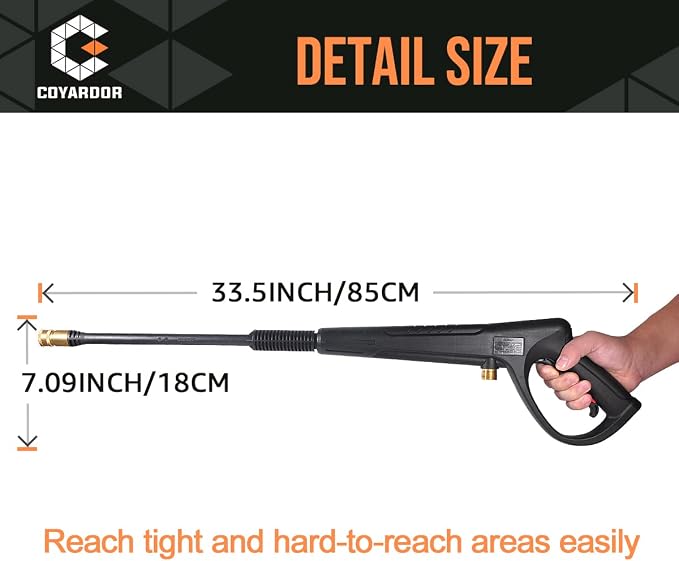 Pressure Washer Gun with Extension Wand M22-14 & M22-15 Fitting | 5 Spray Nozzle Tips Replacement for Ryobi, Karcher, Powerstroke, Greenworks, and More Electric Power Washer