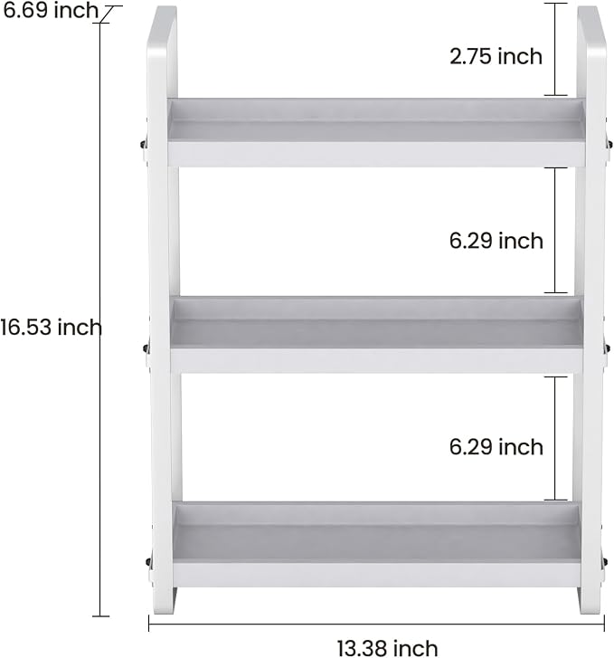 HNRLOY Bathroom Counter Organizer,Bathroom Countertop Organizer,Counter Shelf,Countertop Storage,Organization and Storage,Makeup Shelf,Sink Caddy(Grey 3 Tier)