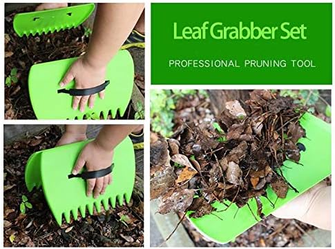 Leaf Grabber Set Paw Handheld Hazelnut Leaf Scoop Fast Lawn Remove Fallen Collection Great Tool Lawn Claw Leaf Blade Used to Pick Up Leaves, Grass Clippings, Trash (Green)
