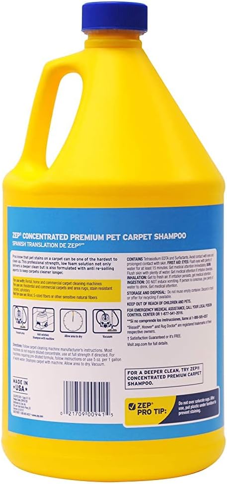 ZEP INC Carpet Shampoo, clear, 128 fl oz (Pack of 1)