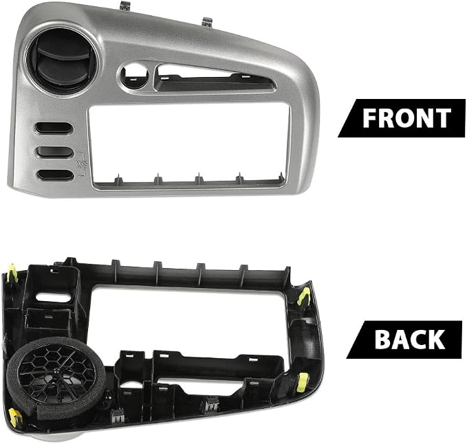 DOTCOM Center Dash Radio Bezel Vent Compatible with Toyota Matrix or Pontiac Vibe 2003 2004 2005 2006 2007 2008 with Same Button Configuration Silver